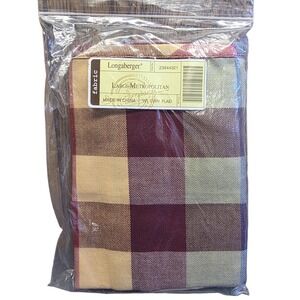 Longaberger Large Metropolitan Basket Liner WT EVRY Plaid Fabric Multicolor